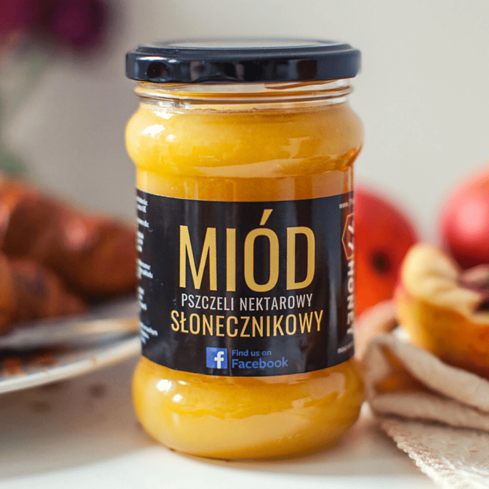 Miód słonecznikowy 400g (zbiór 2024, skrystalizowany)