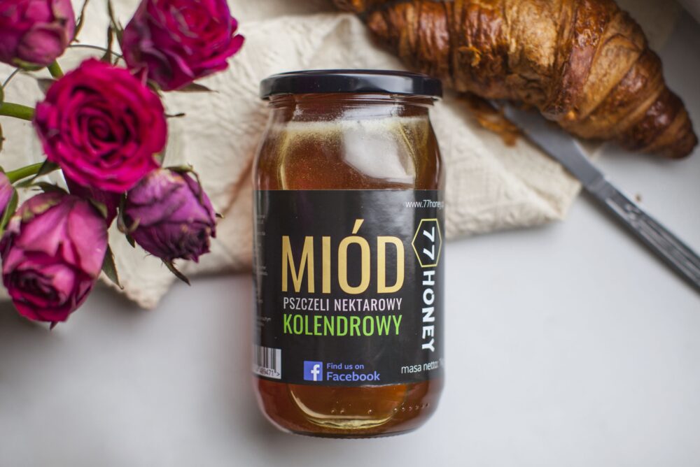Miód kolendrowy 1kg (zbiór 2024, płynny) - obrazek 2