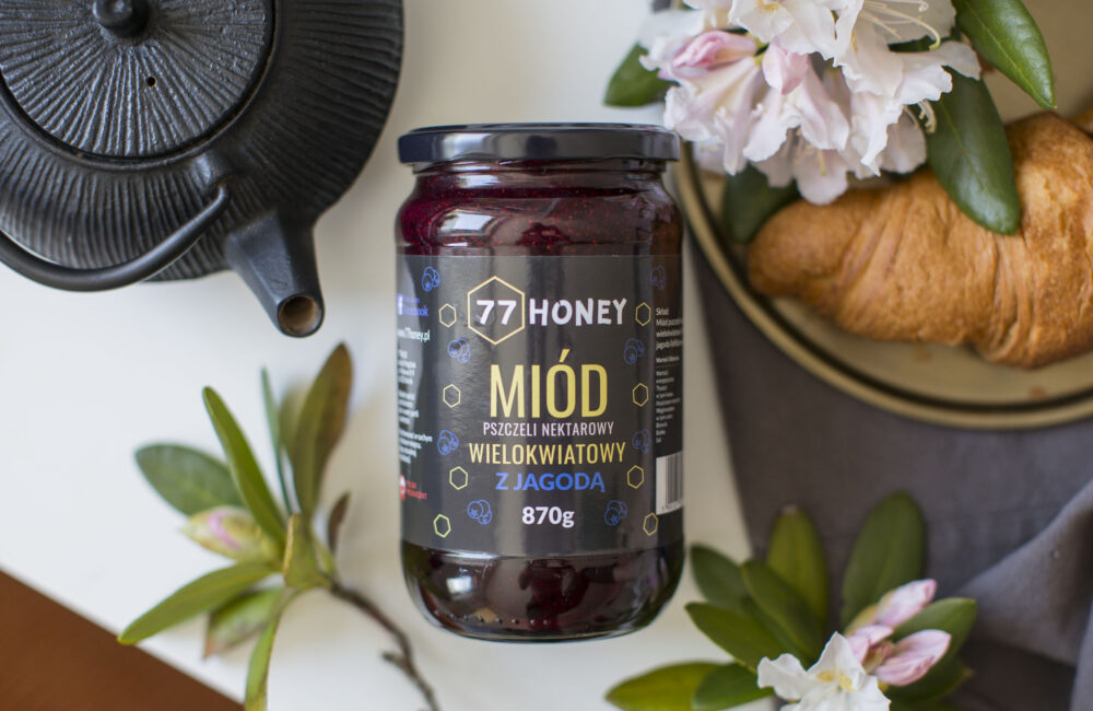 Miód Wielokwiatowy z Jagodą 870g - obrazek 2