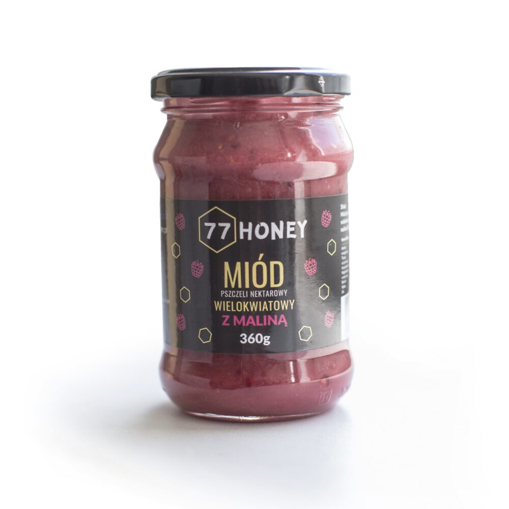 Miód Wielokwiatowy z Maliną 360g - obrazek 3