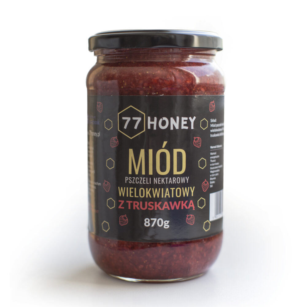 Eko zestaw 2x miód z owocami - Jagoda i  Truskawka  870g - obrazek 2